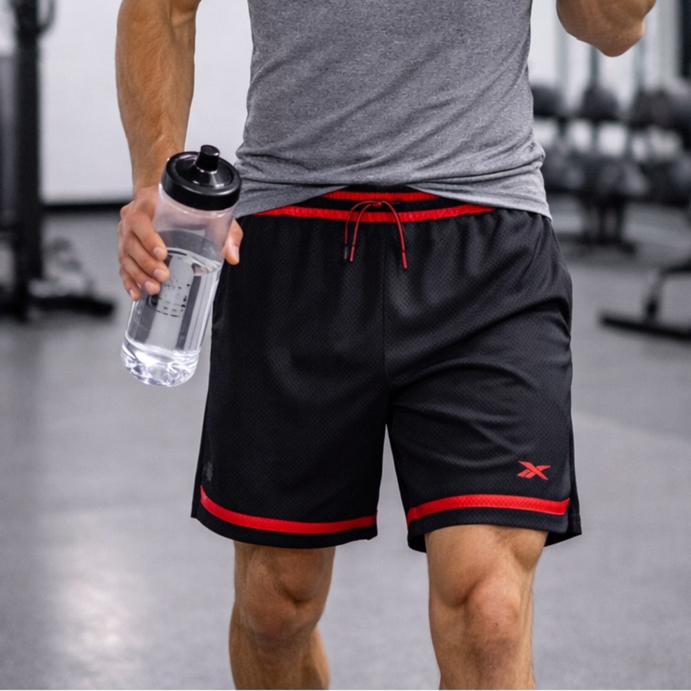 Reebok Athletic Training Shorts 7”‎ Inseam Mesh Performance Gym black men’s XXL